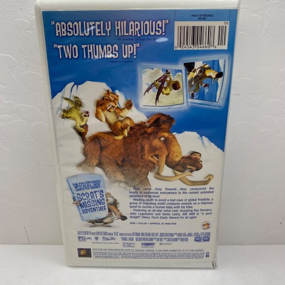 Vintage 2002 Ice Age VHS Tape Clamshell Case Classic Animated Adventure Comedy - Picture 2 of 9